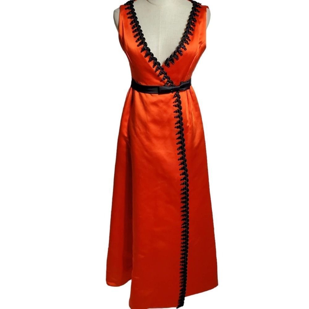 Mollie Parnis Boutique Vintage Orange and Black Dress